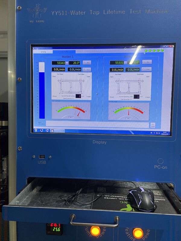 دستگاه تست چرخه عمر شیر آب کنترل‌شده با کامپیوتر EN817 با سرعت قابل تنظیم (0-15 بار در دقیقه) و ساختار استیل ضد زنگ