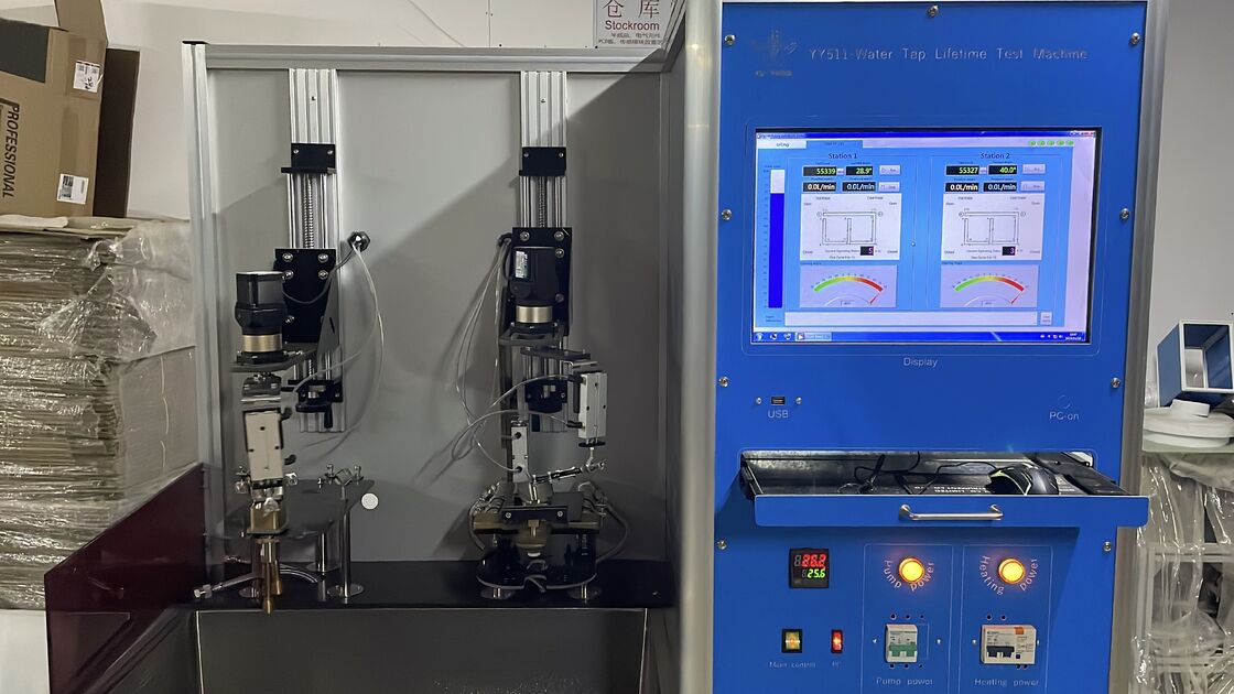 دستگاه تست چرخه عمر شیر آب کنترل‌شده با کامپیوتر EN817 با سرعت قابل تنظیم (0-15 بار در دقیقه) و ساختار استیل ضد زنگ