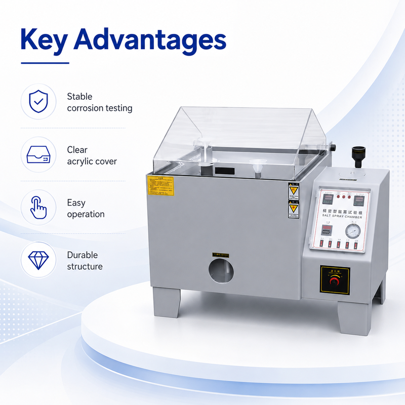 ASTM B117 ISO9227 اتاق آزمایش اسپری نمک با کنترل دمای دقیق و زمان آزمایش تنظیم پذیر