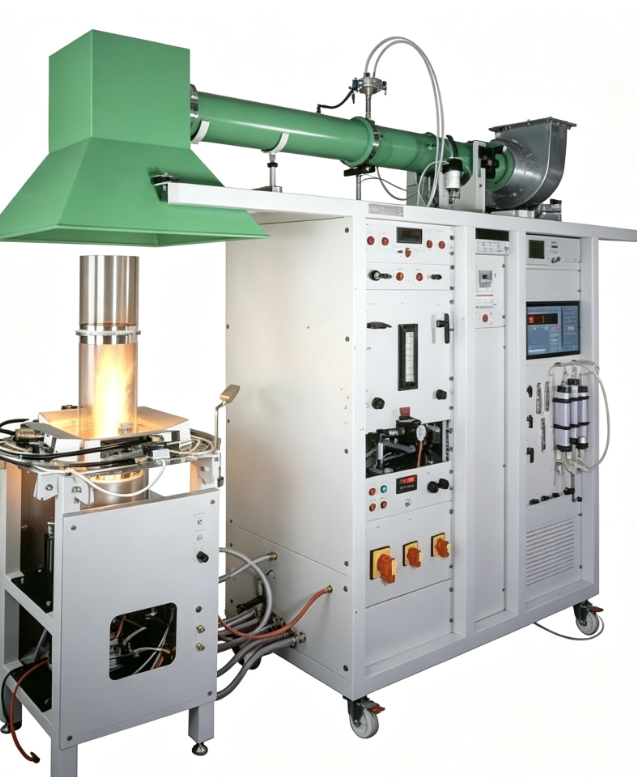 دستگاه انتشار آتش ASTM E2058 با مشعل‌های جعبه ماسه‌ای پروپان 31 کیلوواتی برای اندازه‌گیری نرخ آزادسازی حرارت