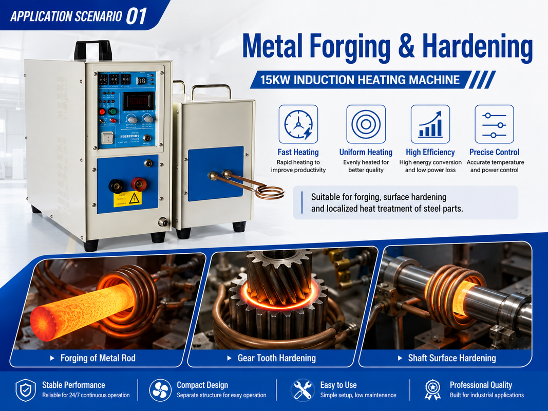 15KW Induction Heating Equipment High Frequency Welding Machine for Brazing Forging Heat Treatment