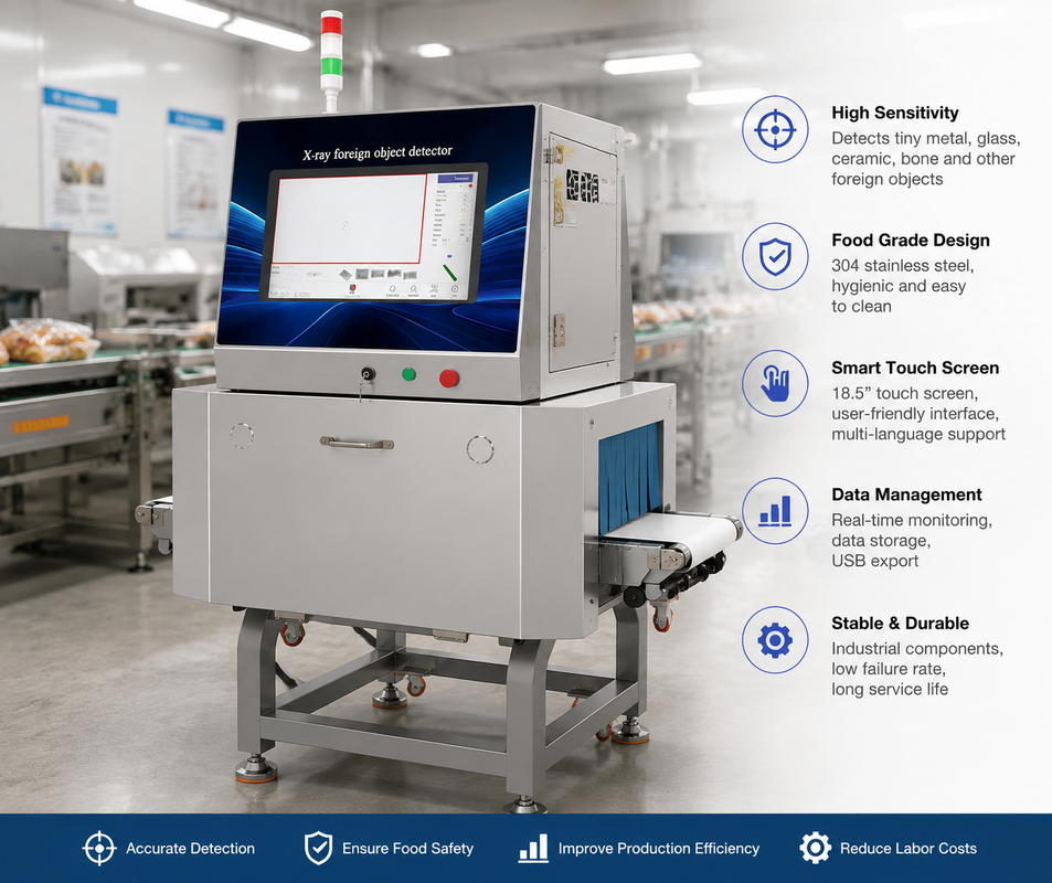 Automatic Food X-Ray Inspection Machine Conveyor Type Foreign Object Detector with Reject System