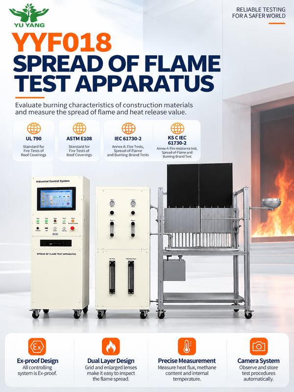 YYF018 Spread of Flame Test Apparatus | Building Material Flame Spread Tester, UL790 ASTM E108 IEC61730-2