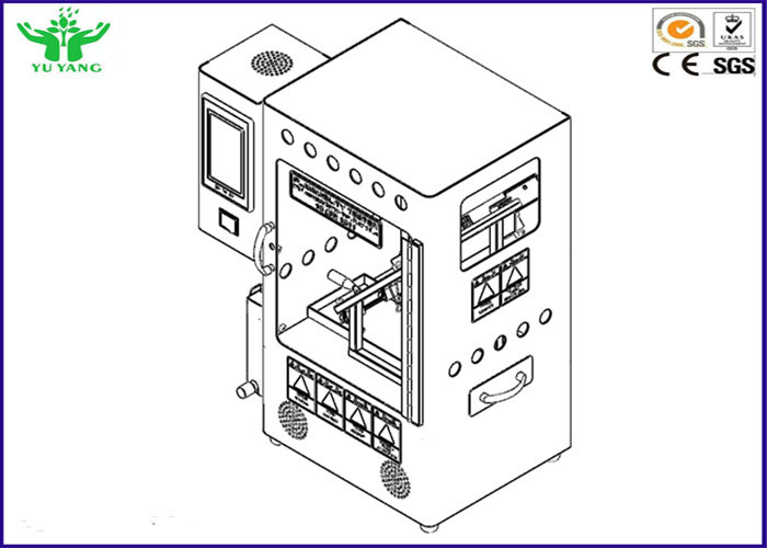 CPSC 16 CFR Part 1611 SPI تستر اشتعال پذیری وینیل پلاستیک فیلم AC 220V 50Hz 3A